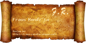 Frass Renáta névjegykártya